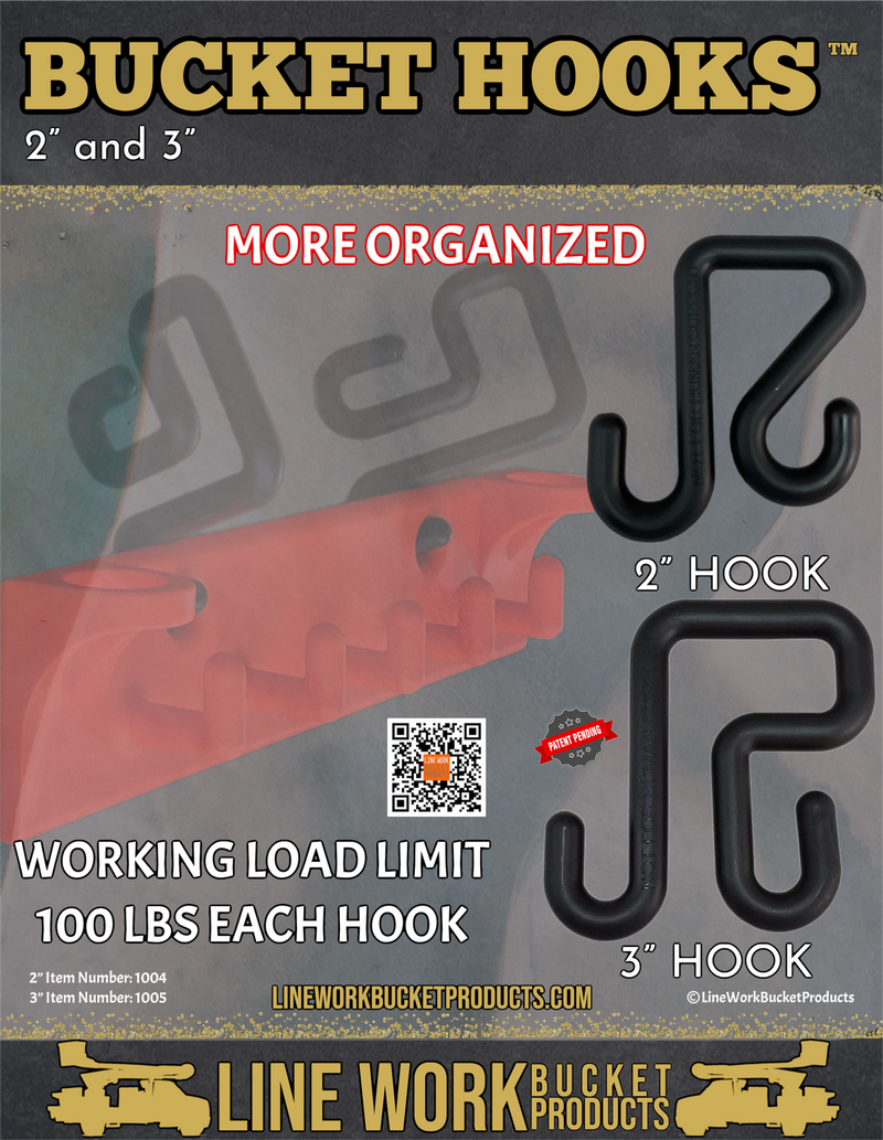 2" Bucket Hook: Rated at 100lbs